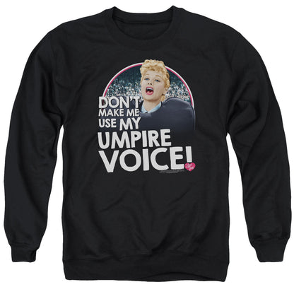 I Love Lucy Umpire Mens Crewneck Sweatshirt Black Officially Licensed