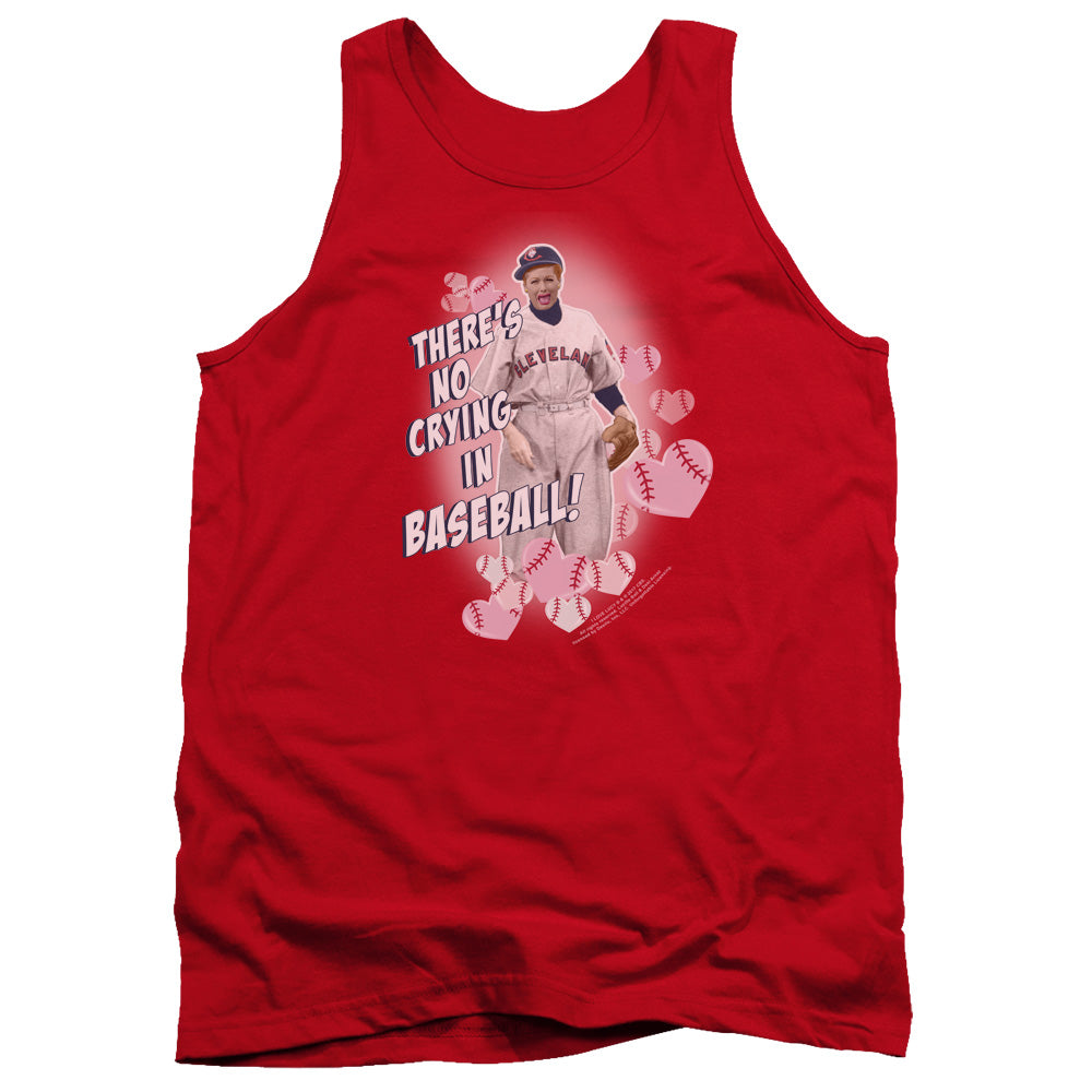 I Love Lucy No Crying In Baseball Mens Tank Top Shirt Red