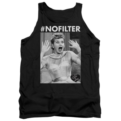 I Love Lucy No Filter Mens Tank Top Shirt Black