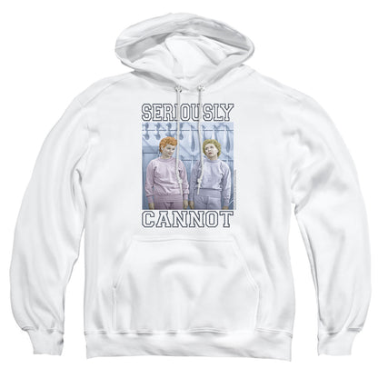 I Love Lucy Seriously Cannot Mens Hoodie White Officially Licensed