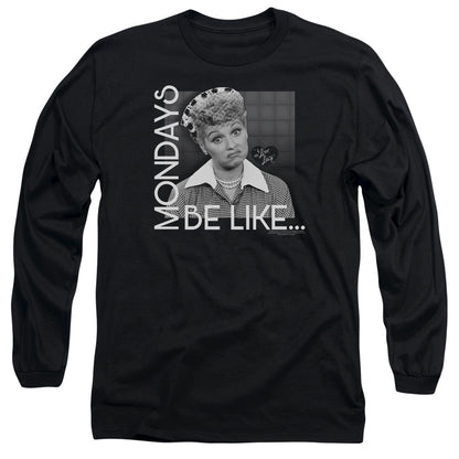 I Love Lucy Mondays Be Like Mens Long Sleeve Shirt Black Officially Licensed Officially Licensed