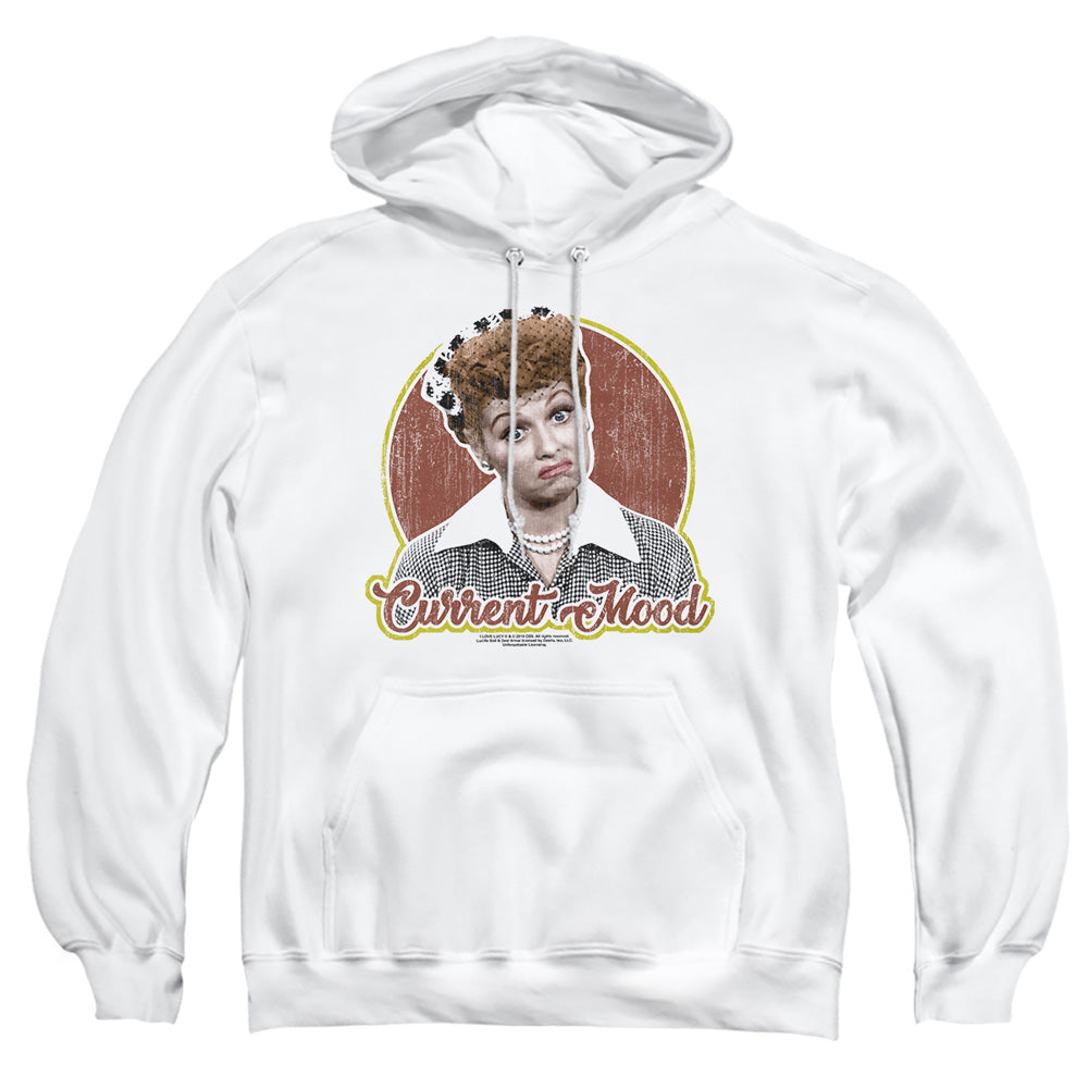 I Love Lucy Current Mood Mens Hoodie White Officially Licensed