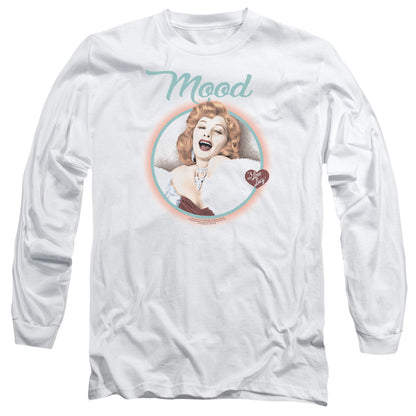 I Love Lucy Mood Mens Long Sleeve Shirt White Officially Licensed Officially Licensed
