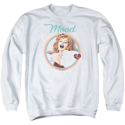 I Love Lucy Mood Mens Crewneck Sweatshirt White Officially Licensed