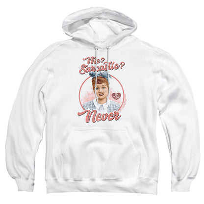 I Love Lucy Sarcastic Mens Hoodie White Officially Licensed