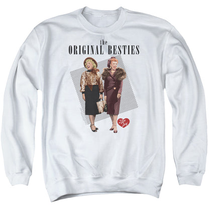 I Love Lucy Original Bestie Mens Crewneck Sweatshirt White Officially Licensed