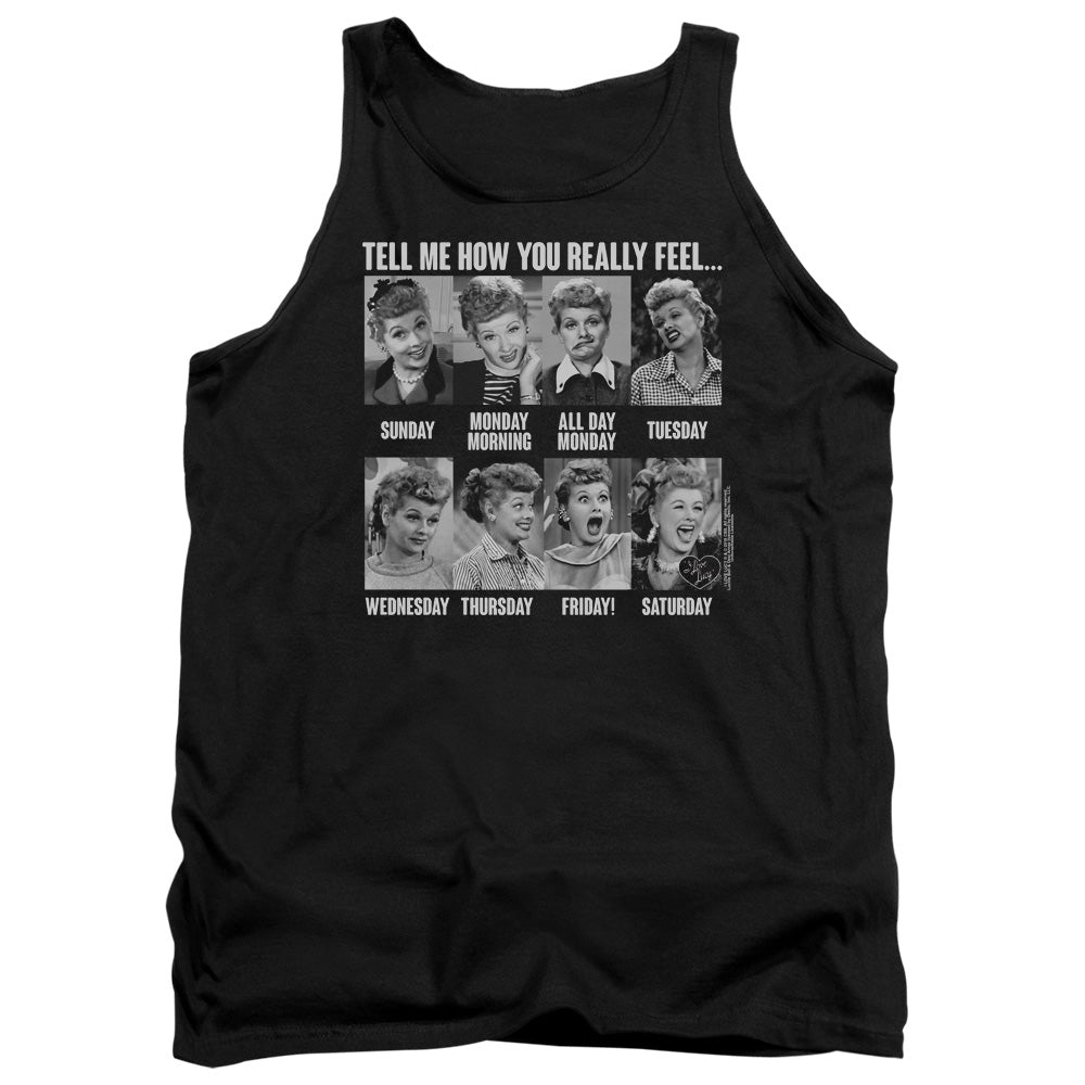 I Love Lucy 8 Days A Week Mens Tank Top Shirt Black