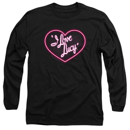 I Love Lucy Neon Logo Mens Long Sleeve Shirt Black Officially Licensed Officially Licensed