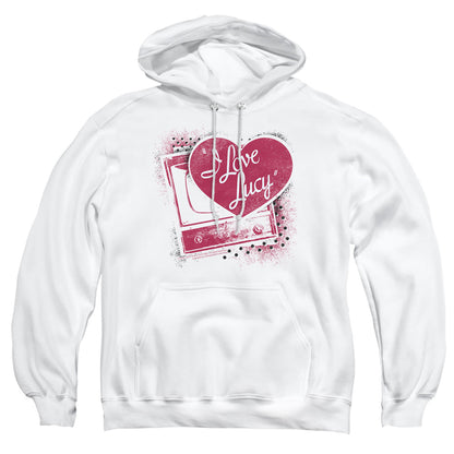 I Love Lucy Spray Paint Heart Mens Hoodie White Officially Licensed