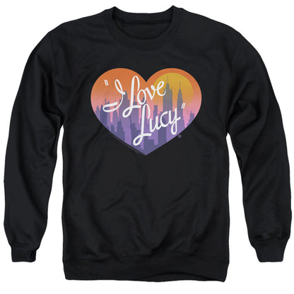 I Love Lucy Heart Of The City Mens Crewneck Sweatshirt Black Officially Licensed