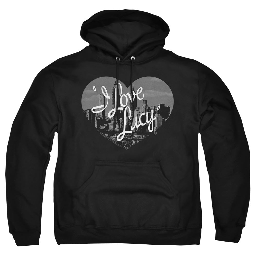 I Love Lucy Nostalgic City Mens Hoodie Black Officially Licensed