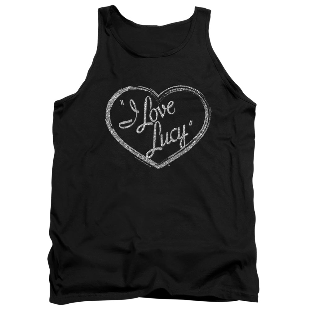 I Love Lucy Glitter Logo Mens Tank Top Shirt Black