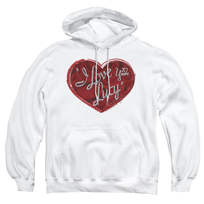 I Love Lucy Red Glitter 75 Mens Hoodie White Officially Licensed