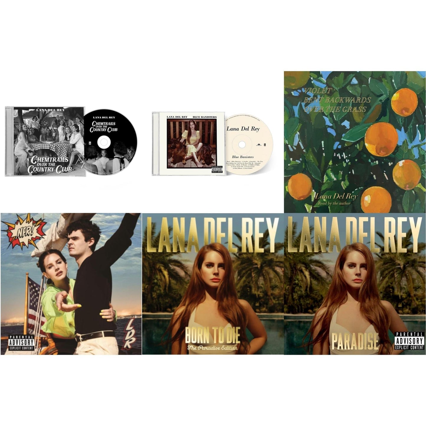 Lana Del Rey - Chemtrails Over The Country Club & Blue Banisters & Violet Bent Backwards Over The Grass & Nfr! & Born To Die (Paradise Edition) & Paradise - CD Bundle