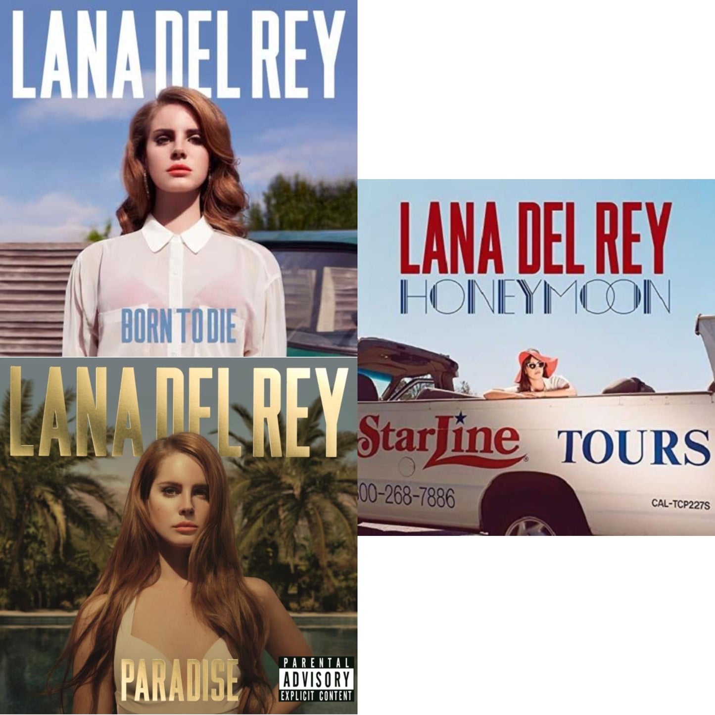 Lana Del Rey - Born To Die & Paradise & Honeymoon - LP Vinyl Bundle
