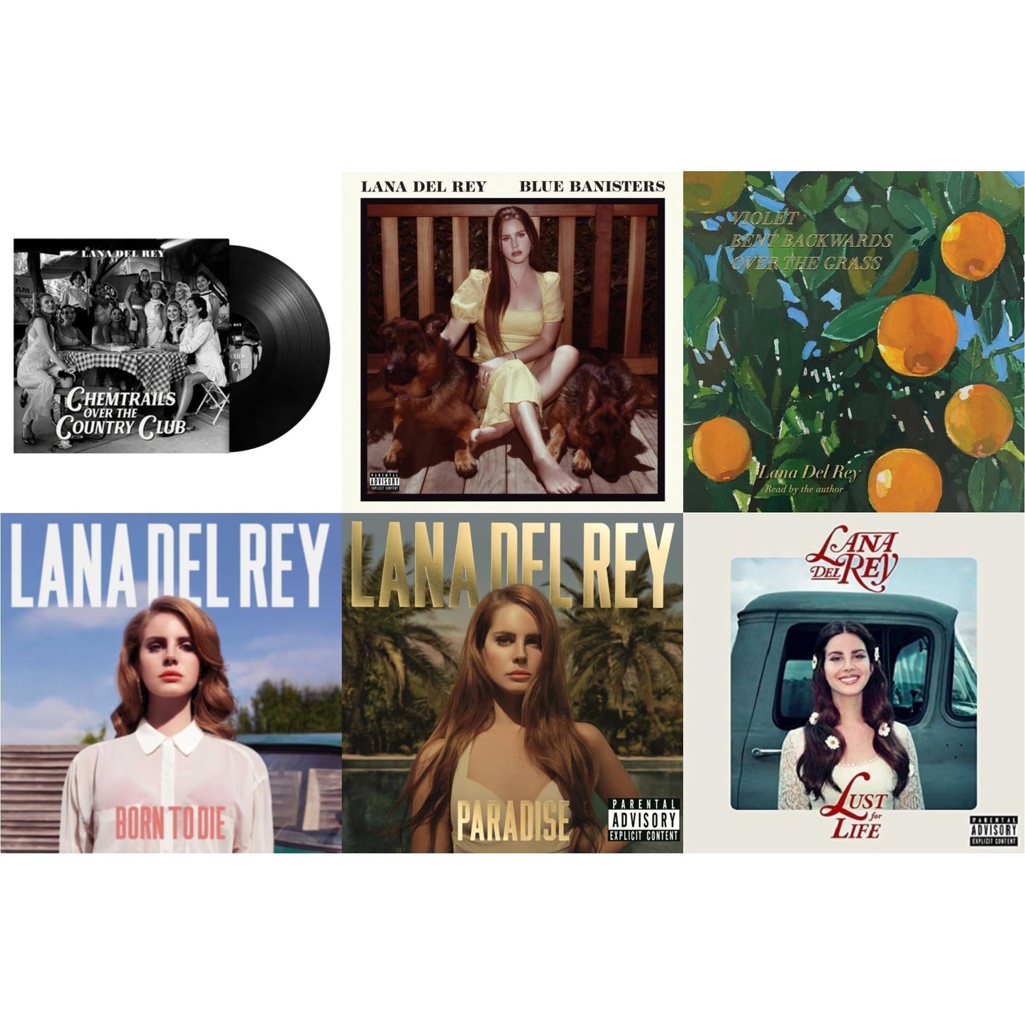 Lana Del Rey - Chemtrails Over The Country Club & Blue Banisters (2LP) & Violet Bent Backwards Over The Grass (180G) & Born To Die & Paradise & Lust For Life