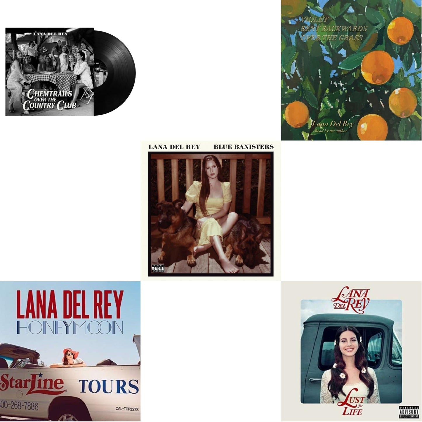 Lana Del Rey - Chemtrails Over The Country Club & Blue Banisters (2LP) & Violet Bent Backwards Over The Grass (180G) & Honeymoon & Lust For Life