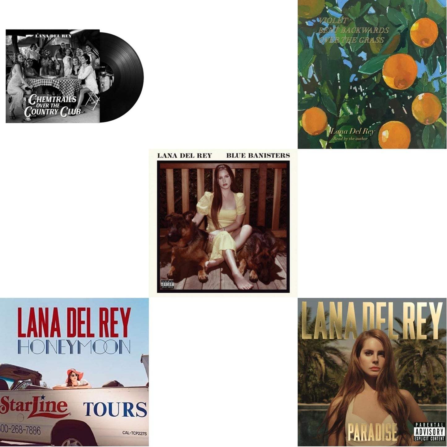 Lana Del Rey - Chemtrails Over The Country Club & Blue Banisters (2LP) & Violet Bent Backwards Over The Grass (180G) & Paradise & Honeymoon