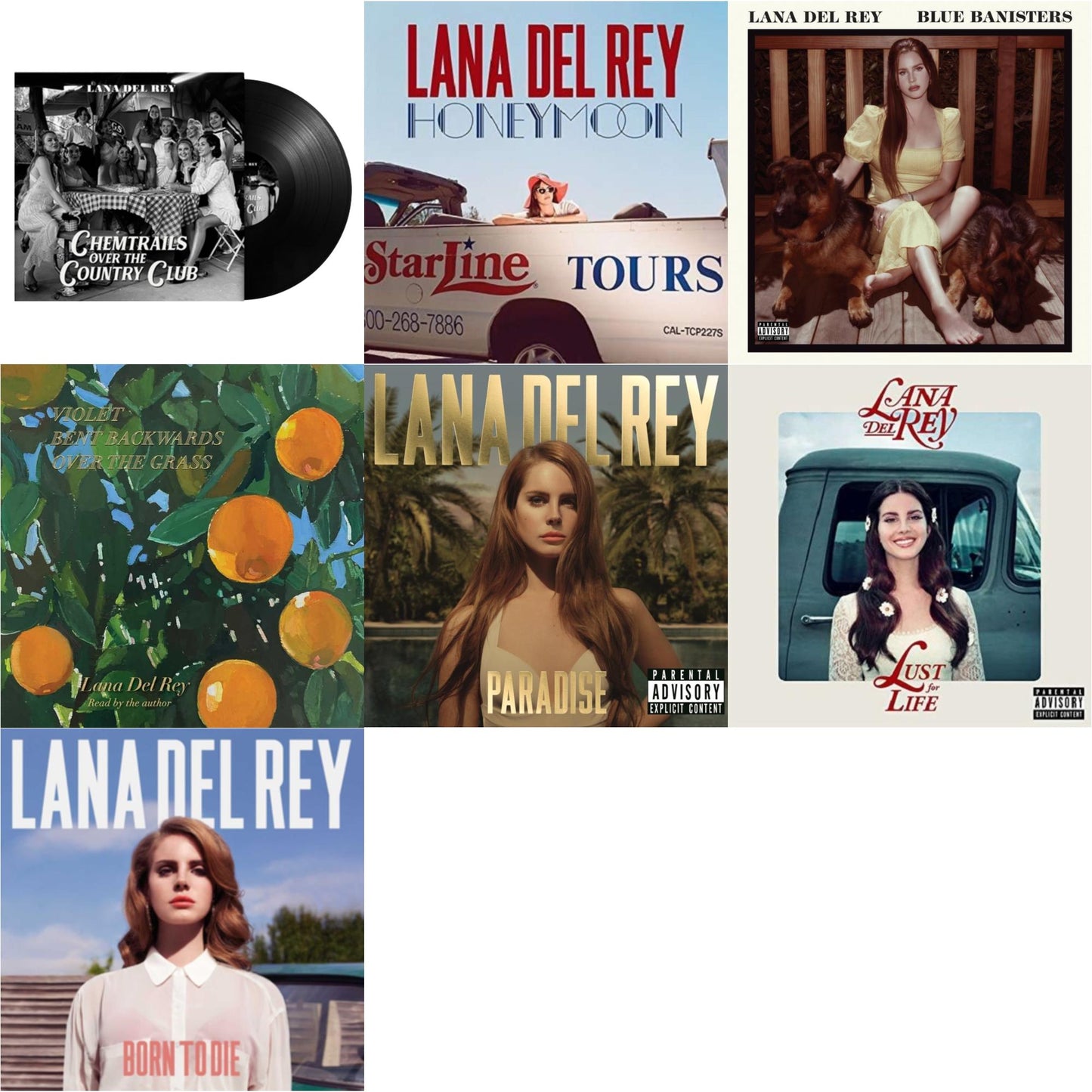 Lana Del Rey - Chemtrails Over The Country Club & Blue Banisters (2LP) & Violet Bent Backwards Over The Grass (180G) & Born To Die & Paradise & Honeymoon & Lust For Life