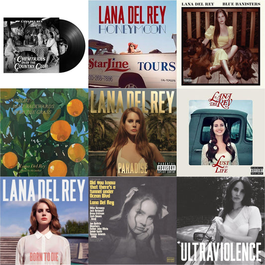 Lana Del Rey - Chemtrails Over The Country Club & Blue Banisters (2LP) & Did You Know That There’S A Tunnel Under Ocean Blvd (X) (2LP/180G) & Violet Bent Backwards Over The Grass (180G) & Born To Die & Paradise & Ultraviolence & Honeymoon & Lust For