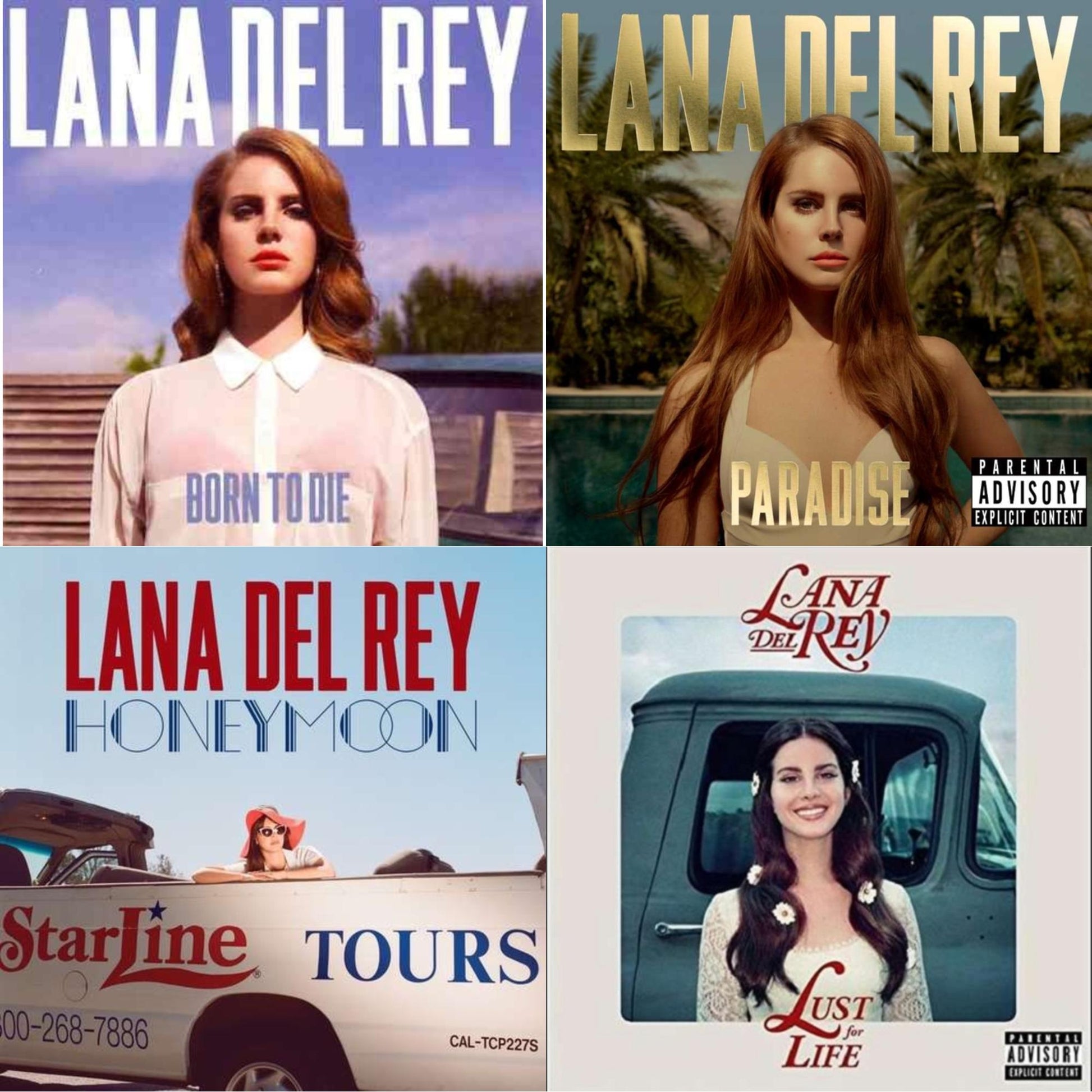 Lana Del Rey - Born To Die & Paradise & Honeymoon & Lust For Life - CD Bundle