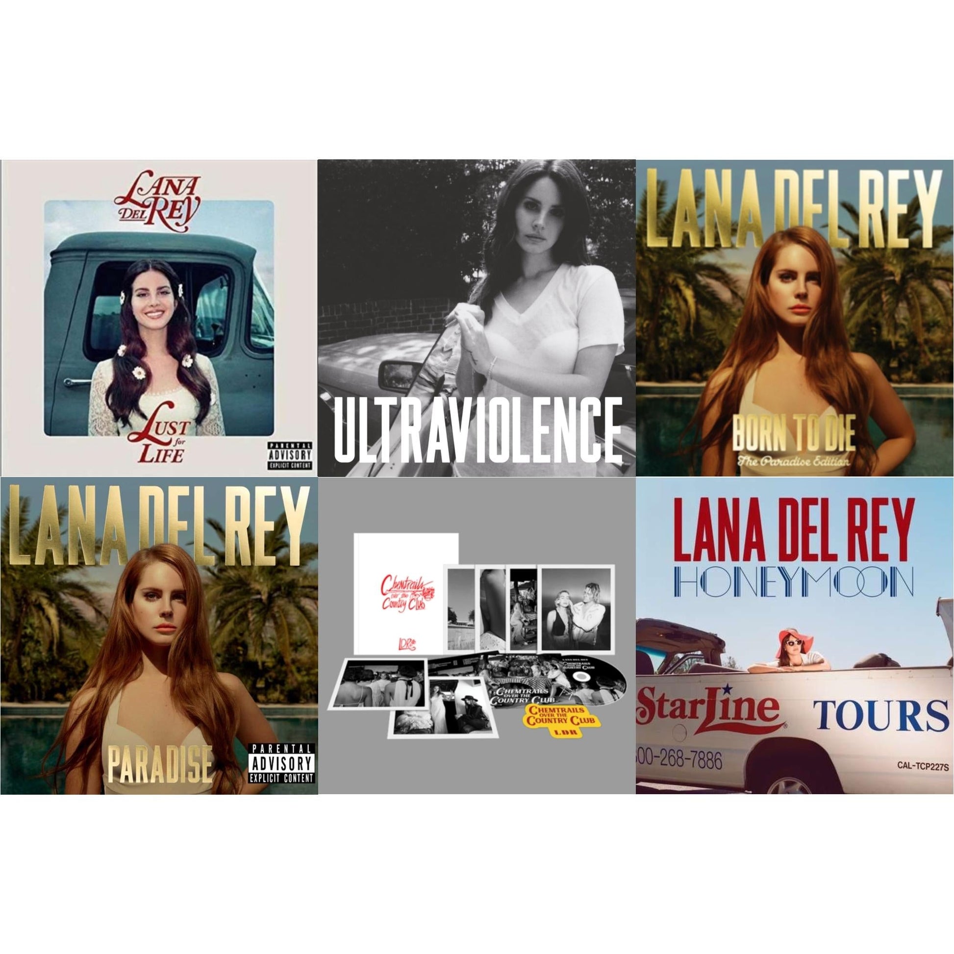 Lana Del Rey - Lust For Life & Ultraviolence & Born To Die (Paradise Edition) & Paradise & Chemtrails Over The Country Club (CD Box Set) & Honeymoon