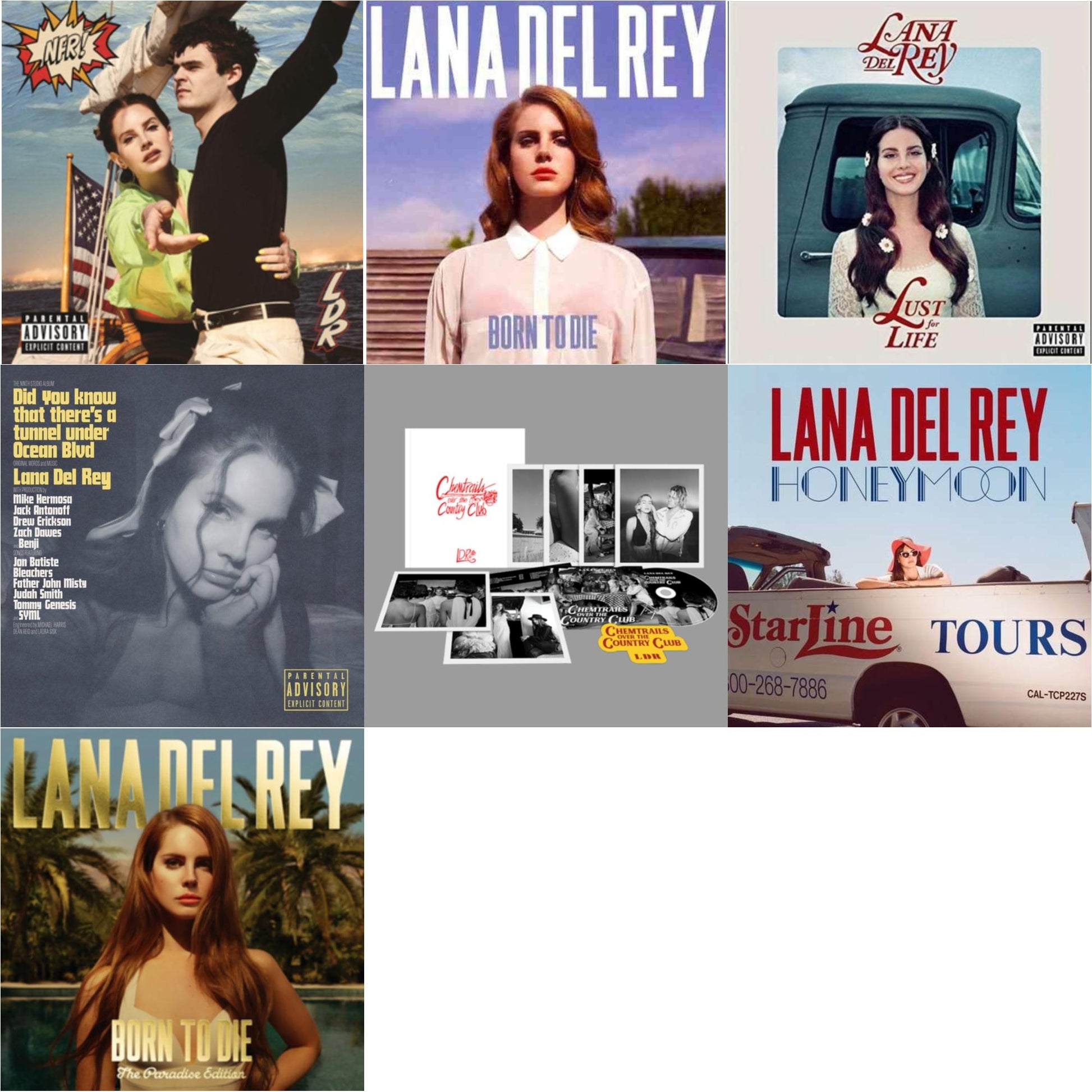 Lana Del Rey - Nfr! & Born To Die & Lust For Life & Did You Know That There’S A Tunnel Under Ocean Blvd (X) & Chemtrails Over The Country Club (CD Box Set) & Honeymoon & Born To Die (Paradise Edition)