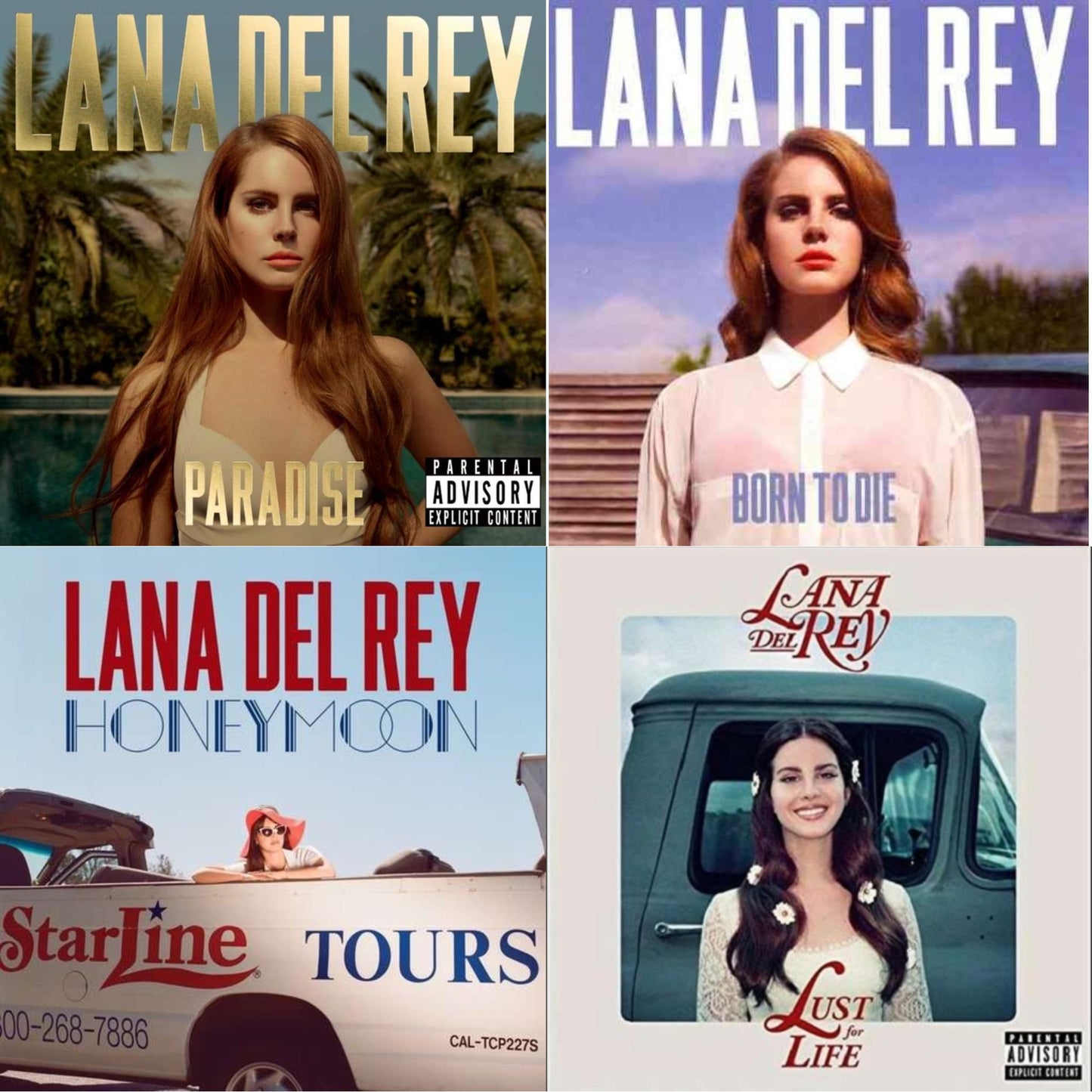 Lana Del Rey - Born To Die & Paradise & Honeymoon & Lust For Life - CD Bundle