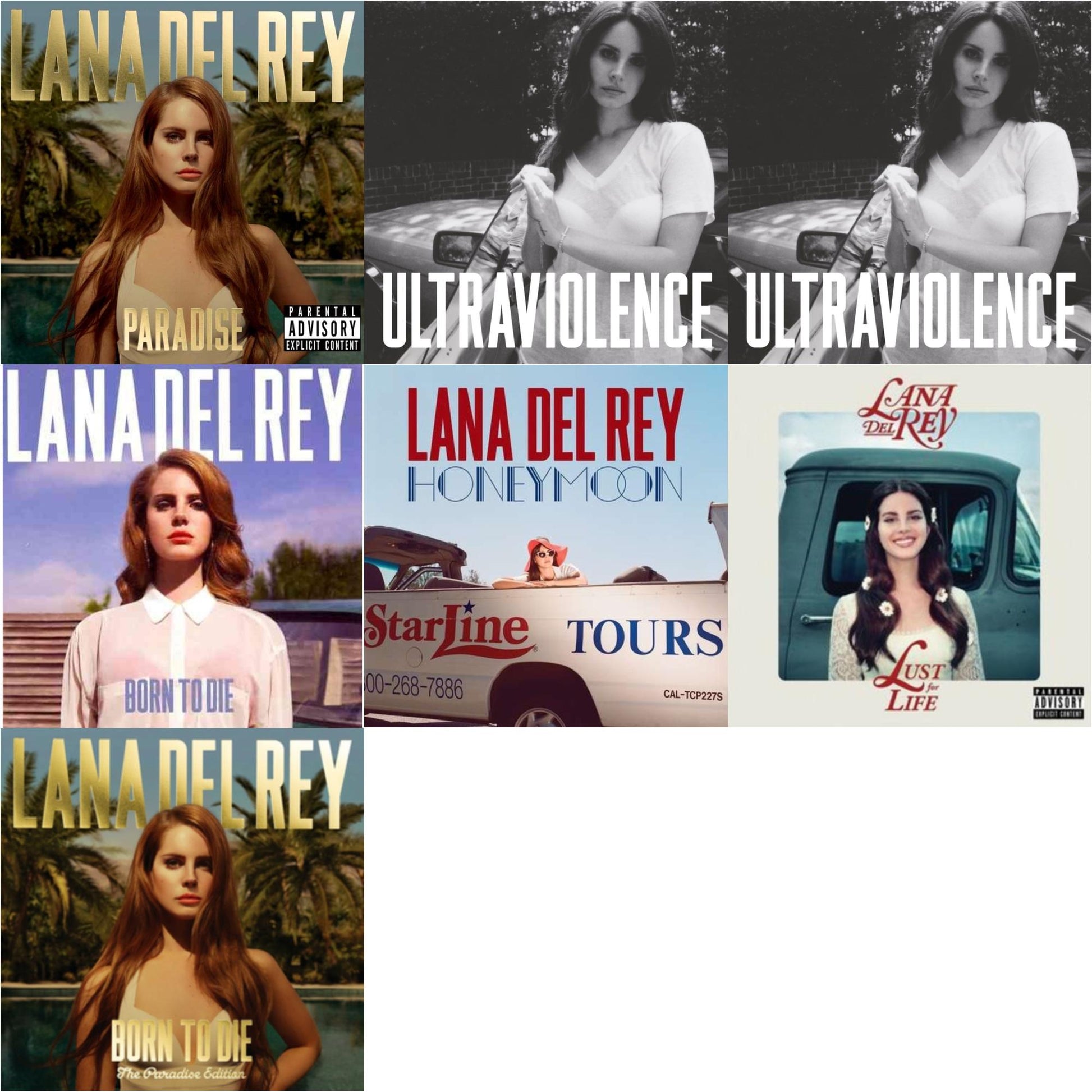 Lana Del Rey - Born To Die & Born To Die (Paradise Edition) & Paradise & Ultraviolence & Ultraviolence & Honeymoon & Lust For Life - CD Bundle