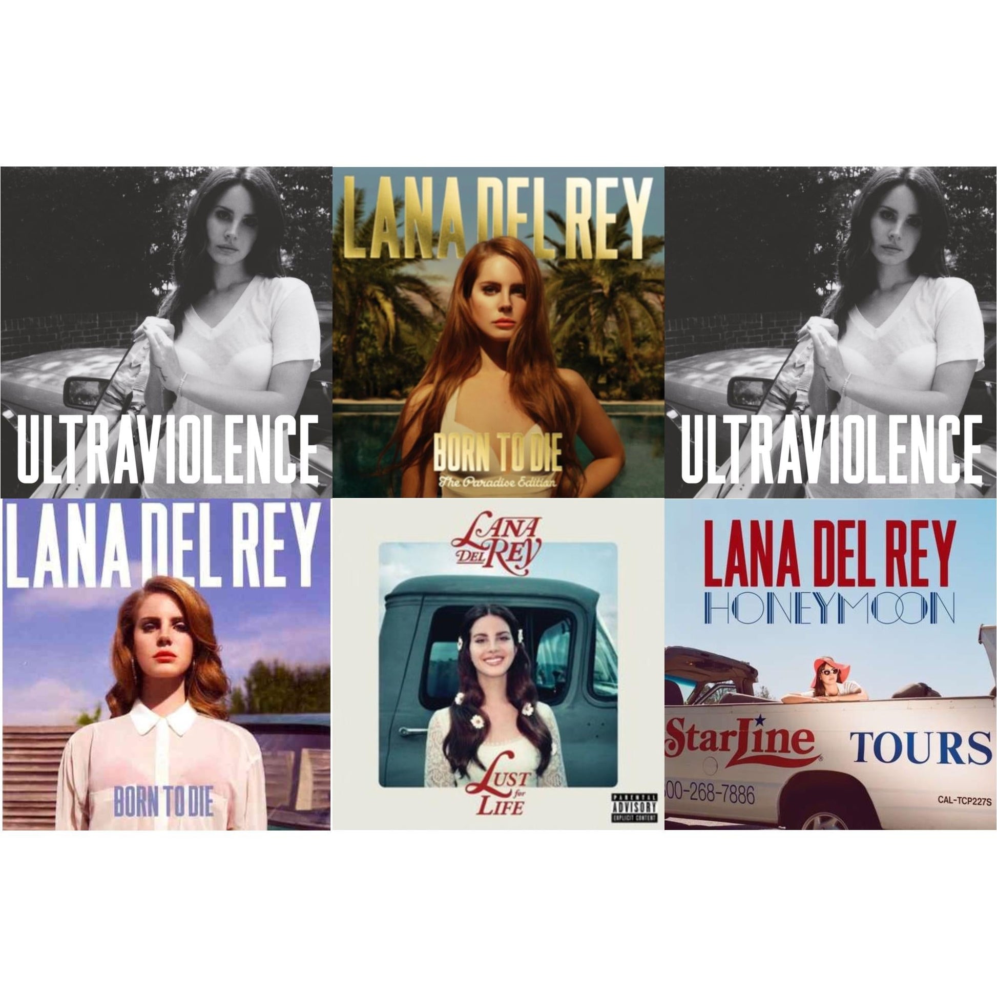 Lana Del Rey - Born To Die & Born To Die (Paradise Edition) & Ultraviolence & Ultraviolence & Honeymoon & Lust For Life - CD Bundle