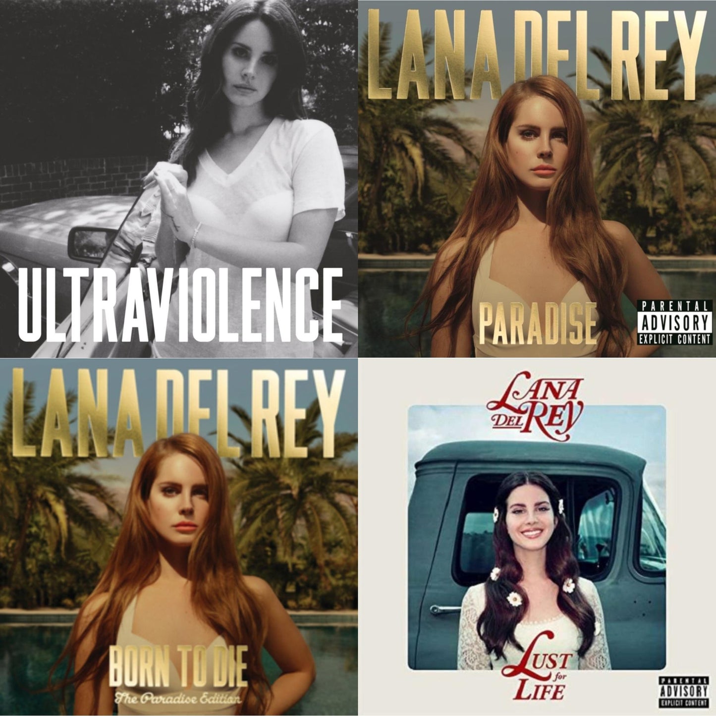 Lana Del Rey - Born To Die (Paradise Edition) (Only The Bonus Material) & Paradise & Ultraviolence & Lust For Life - LP Vinyl Bundle