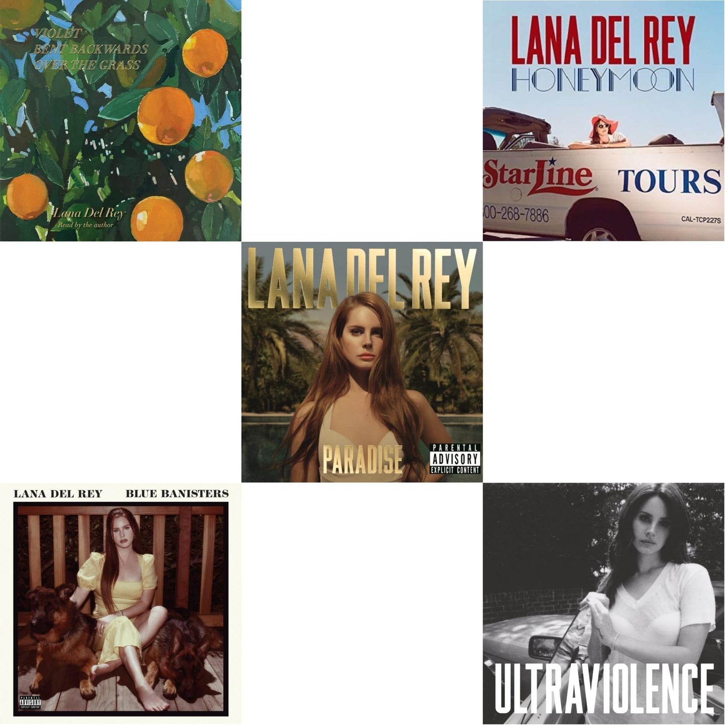 Lana Del Rey - Blue Banisters (2LP) & Violet Bent Backwards Over The Grass (180G) & Paradise & Ultraviolence & Honeymoon