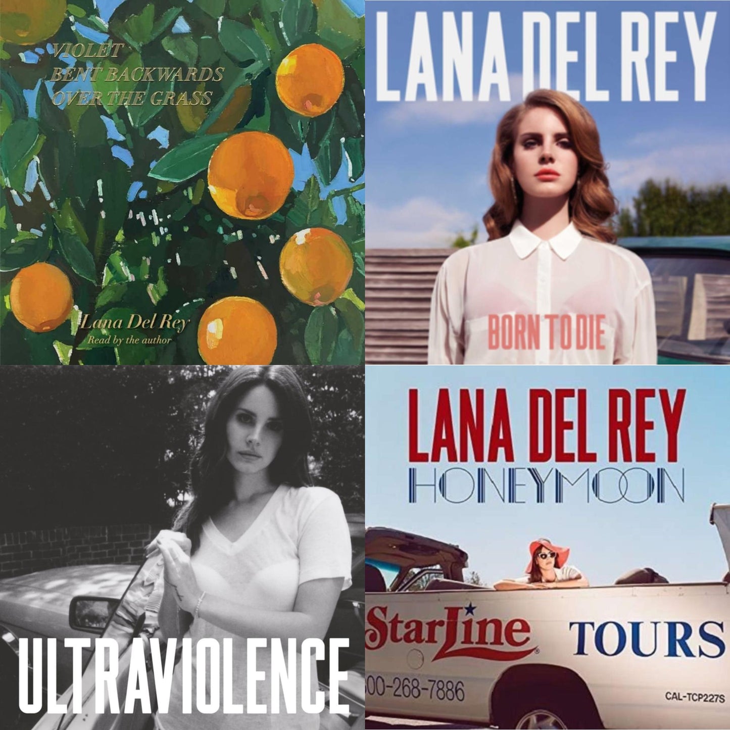 Lana Del Rey - Violet Bent Backwards Over The Grass (180G) & Born To Die & Ultraviolence & Honeymoon - LP Vinyl Bundle