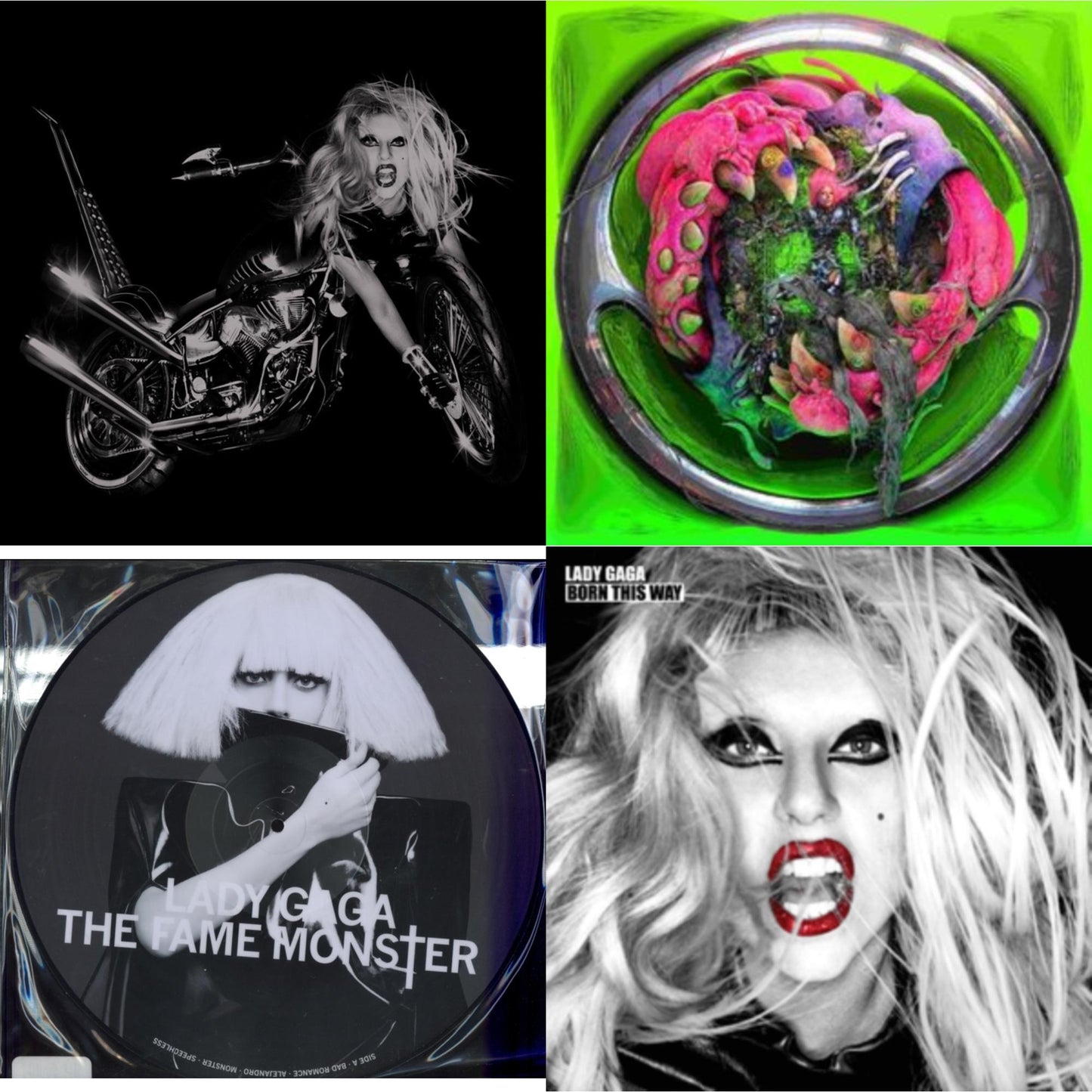 Lady Gaga - Born This Way - The Tenth Anniversary (3LP) & Dawn Of Chromatica (Clear LP Vinyl) & Fame Monster & Born This Way
