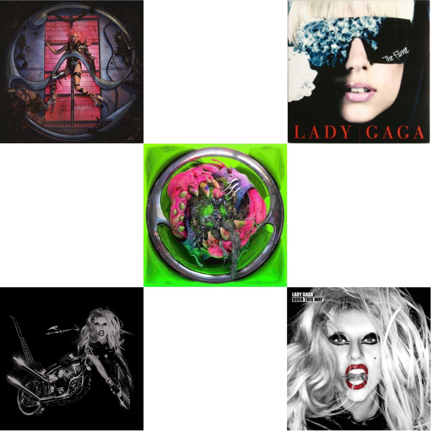 Lady Gaga - Chromatica (180G) & Born This Way - The Tenth Anniversary (3LP) & Dawn Of Chromatica (Clear LP Vinyl) & Fame & Born This Way