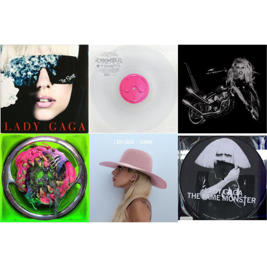 Lady Gaga - Born This Way - The Tenth Anniversary (3LP) & Dawn Of Chromatica (Clear LP Vinyl) & Chromatica (Milky Clear LP Vinyl) & Fame & Fame Monster & Joanne
