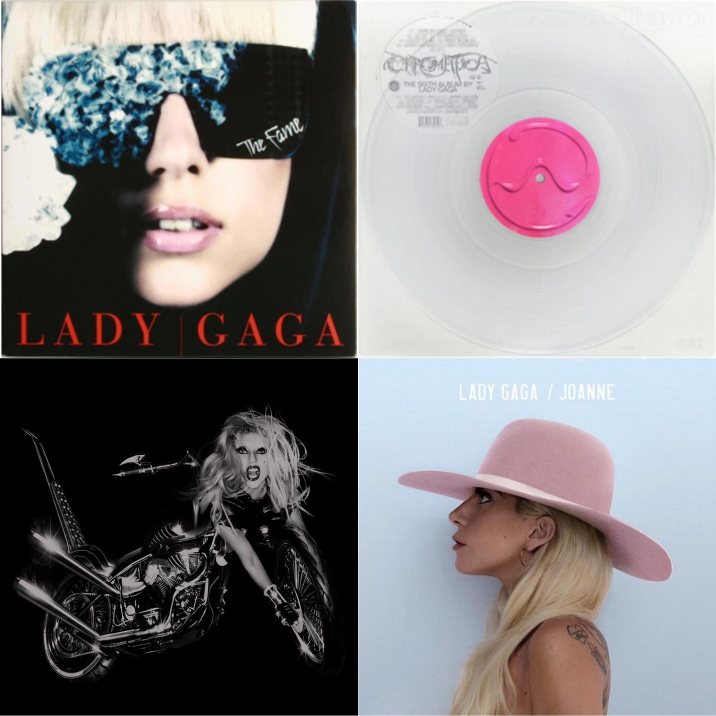 Lady Gaga - Born This Way - The Tenth Anniversary (3LP) & Chromatica (Milky Clear LP Vinyl) & Fame & Joanne