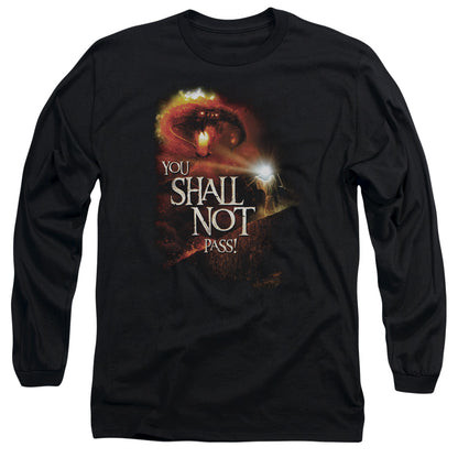 Lord of the Rings You Shall Not Pass Mens Long Sleeve Shirt Black