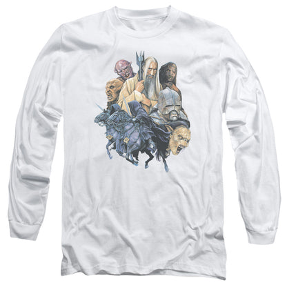 Lord of the Rings Collage Of Evil Mens Long Sleeve Shirt White