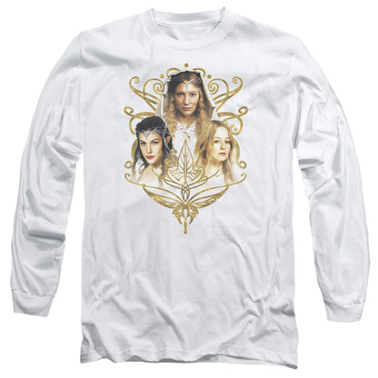 Lor Women Of Middle Earth Mens Long Sleeve Shirt White Officially Licensed