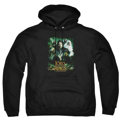 Lord Of The Ringsd Of The Rings Hero Group Mens Hoodie Black Officially Licensed