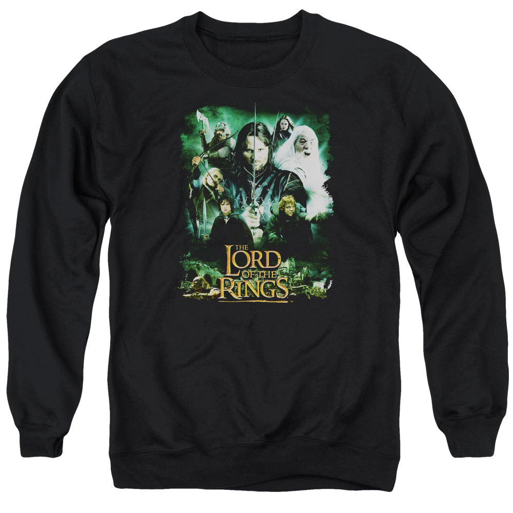 Lord Of The Rings Hero Group Mens Crewneck Sweatshirt Black