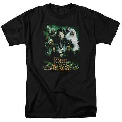 Lord Of The Rings Hero Group Mens T Shirt Black Officially Licensed