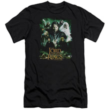 Load image into Gallery viewer, Lord Of The Rings Hero Group Premium Bella Canvas Slim Fit Mens T Shirt Black