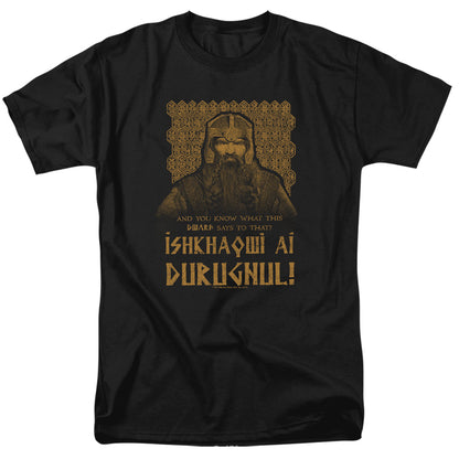 Lord Of The Rings Ishkhaqwi Durugnul Mens T Shirt Black Officially Licensed
