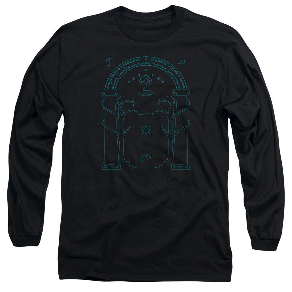 Lord Of The Rings Doors Of Durin Mens Long Sleeve Shirt Black Officially Licensed Officially Licensed