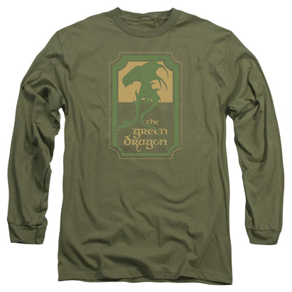 Lord Of The Rings Green Dragon Tavern Mens Long Sleeve Shirt Military Green