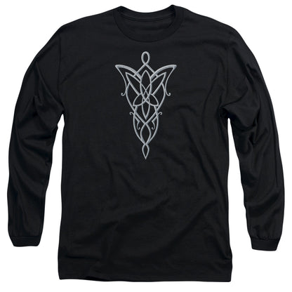 Lord Of The Rings Arwen Necklace Mens Long Sleeve Shirt Black Officially Licensed Officially Licensed