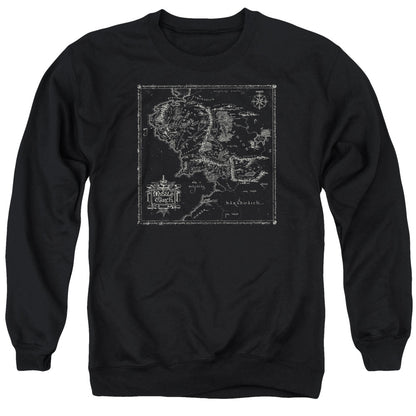 Lord Of The Rings Map Of Me Mens Crewneck Sweatshirt Black