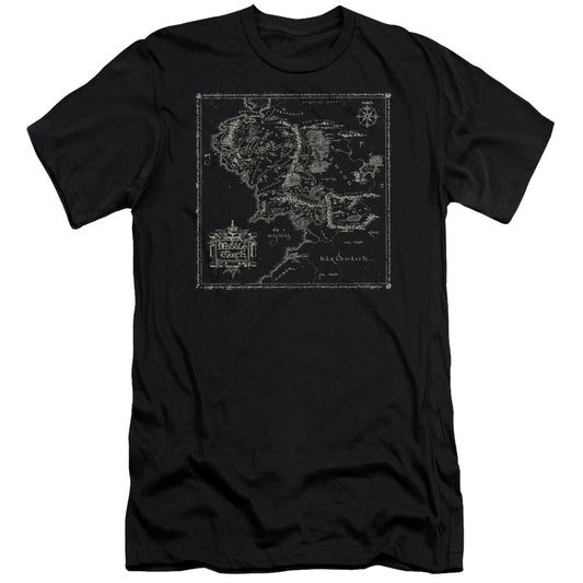 Lord Of The Rings Map Of Me Hbo Premium Bella Canvas Slim Fit Mens T Shirt Black